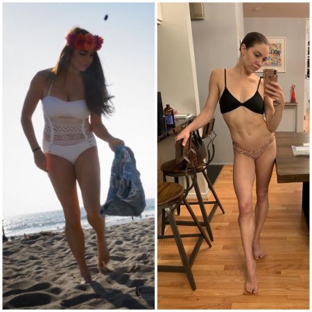A before and after weight loss picture of Jenna Johnson.